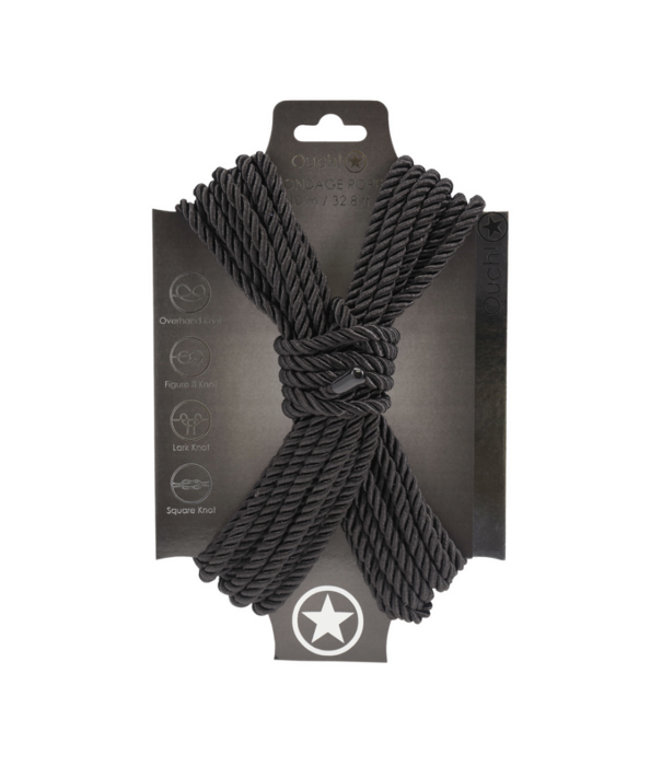 Ouch! by Shots Polyester Bondage Touw - 10 m - Zwart