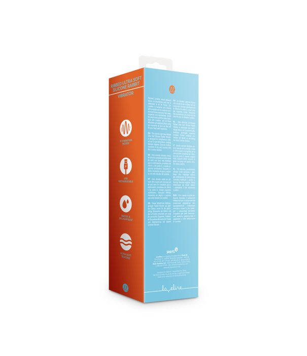 Loveline by Shots Geribbelde Ultra Zachte Siliconen Konijn Vibrator - Glaciaal Blauw