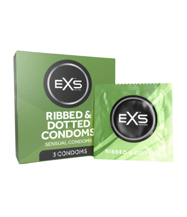 EXS EXS Ribbed Dotted en Flared - Condoms - 3 Stuks