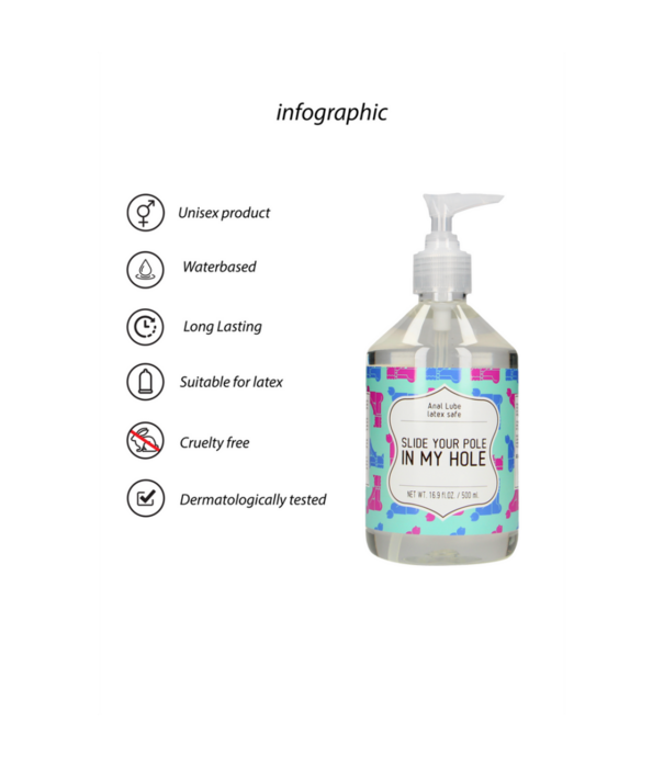 S-Line by Shots Slide Your Pole In My Hole - Waterbased Lubricant - 17 fl oz / 500 ml