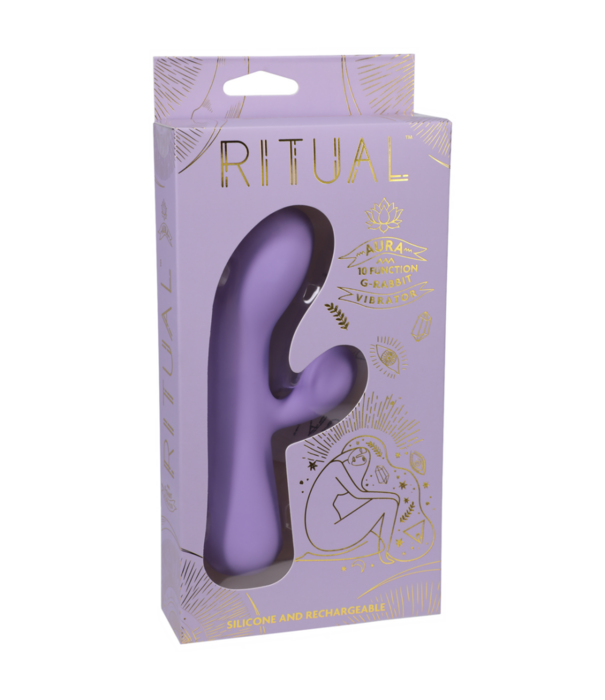 Doc Johnson Aura - Oplaadbare Siliconen Rabbit Vibe - Lilac