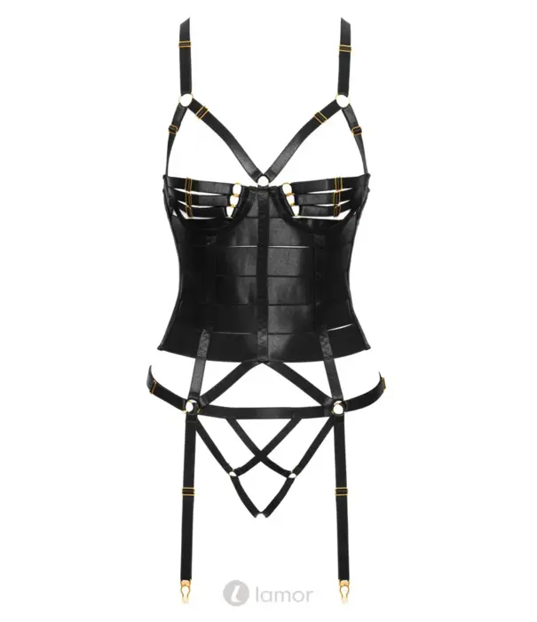 * COTTELLI  Cottelli LINGERIE Jarretelkorset En String Ouvert Set