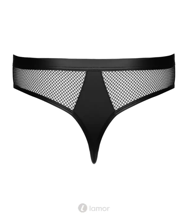 * SVENJOYMENT Svenjoyment Mesh Wetlook String Met Ringen Zwart