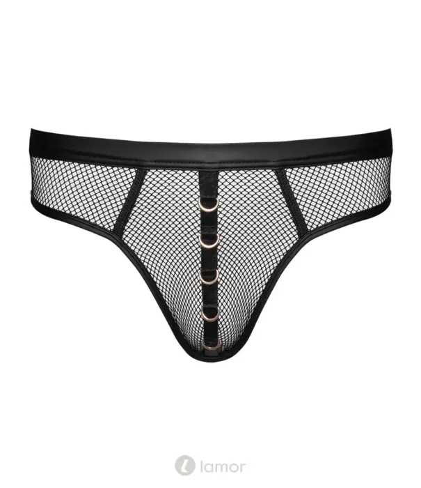 * SVENJOYMENT Svenjoyment Mesh Wetlook String Met Ringen Zwart