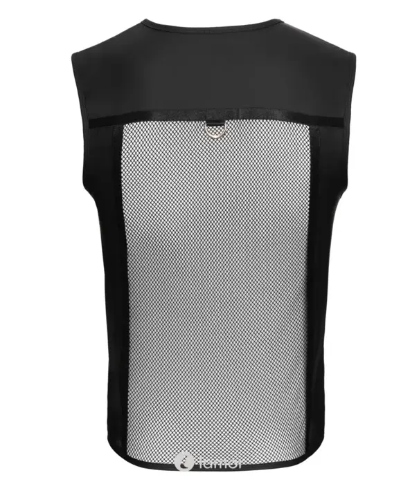 * SVENJOYMENT Svenjoyment Net Shirt Met Wetlook En Rits Zwart