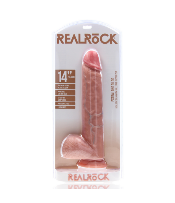 RealRock by Shots Extra Large Straight met Ballen 14 / 35,5 cm - Vlees