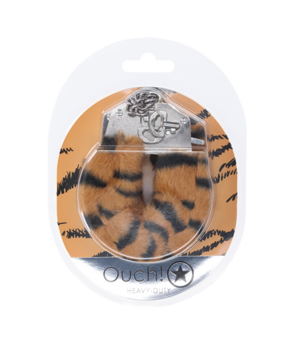 Ouch! by Shots Zware Fluffy Handboeien - Tijger
