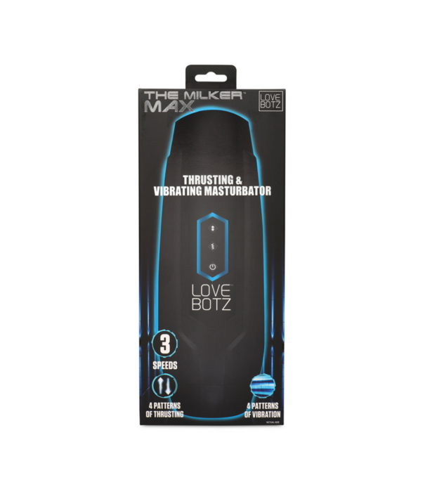 De Milker Max - 14X Duwende en Vibrerende Masturbator - Zwart