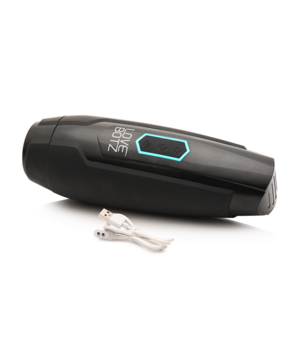 De Milker Max - 14X Duwende en Vibrerende Masturbator - Zwart