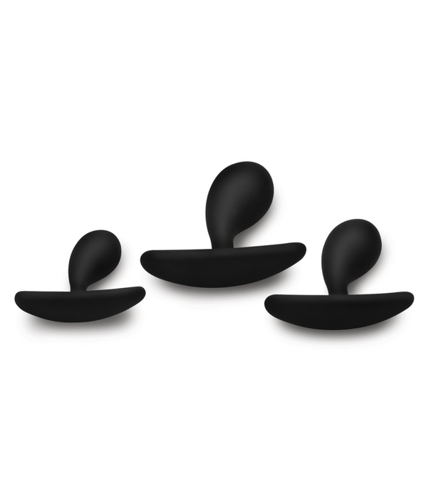 Dark Droplets - 3-delige Gebogen Anale Trainer Set - Zwart