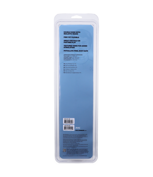 Doc Johnson Jr. Veined Double Header - Dildo met Double Ends - 12 / 30 cm