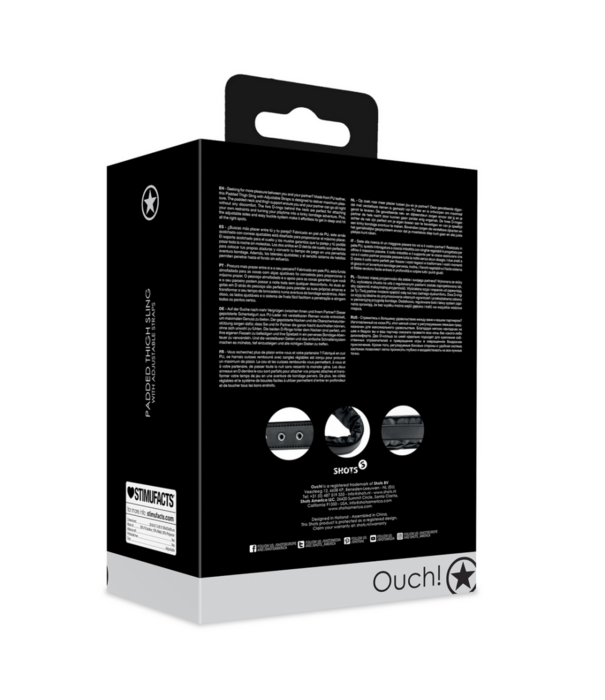 Ouch! by Shots Gevoerde Dijslip met Verstelbare Bandjes - Zwart