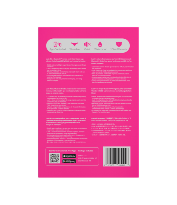 Lovense Lush 4 - Krachtige App-gestuurde Draagbare G-spot Ei Vibrator - Roze