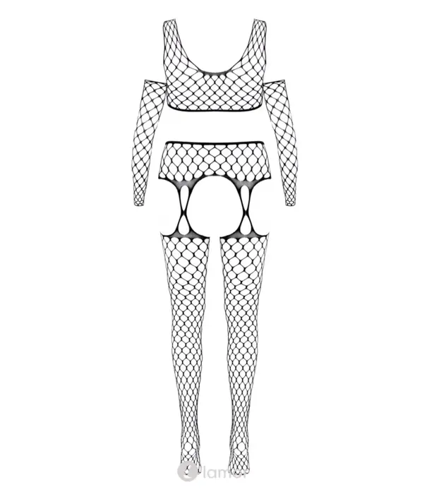 * COTTELLI  Cottelli Fantasie 3-Delige Net Lingerie Set Met Armsleeves