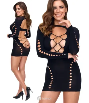 Cut Out Mini Jurk Lange Mouwen, CC2719436