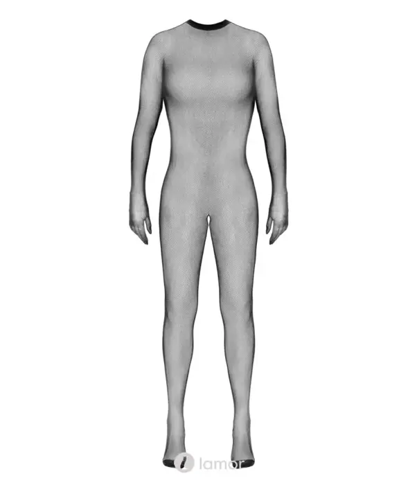 * COTTELLI  Cottelli Fantasie Bodystocking Net Catsuit Ouvert Zwart