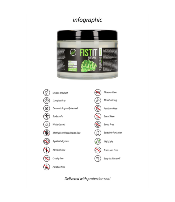 Fist It by Shots Natuurlijke Watergebaseerde Glijmiddel - 17 fl oz / 500 ml