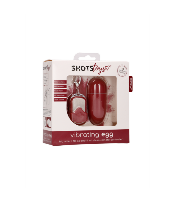 Shots Toys by Shots Vibrerende Ei met 10 Snelheden en Afstandsbediening - L - Rood