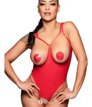 Rode Cupless Crotchless Mesh Body, KD70835