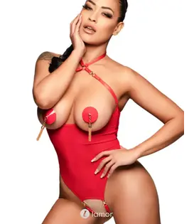 Rode Cupless Crotchless Mesh Body, KD70837