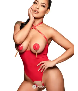 Rode Cupless Crotchless Mesh Body, KD70837