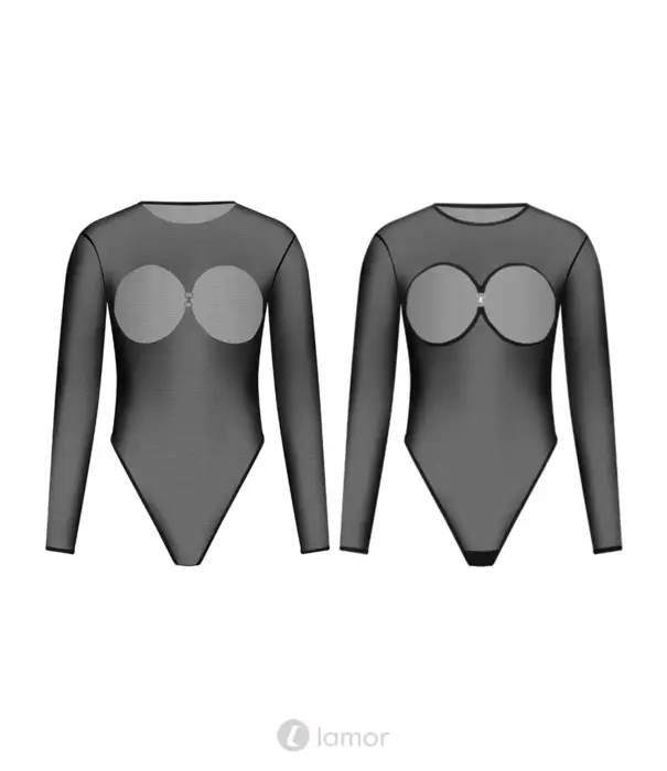 * Kinky Diva Kinky Diva Provocative Cupless Mesh Body Zwart Goud O/S