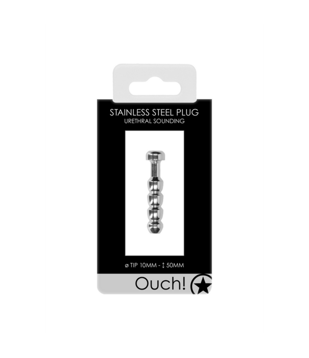 Ouch! by Shots Geribbelde Holle Penisplug - 0,4 / 10 mm
