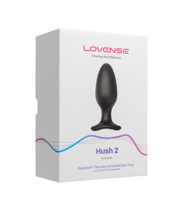 Lovense Hush 2 - App-bestuurde Vibrerende Anale Plug - 2,25 / 5,7 cm - Zwart
