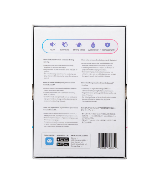 Lovense Diamo - App-gestuurde Vibrerende Cockring - Zwart