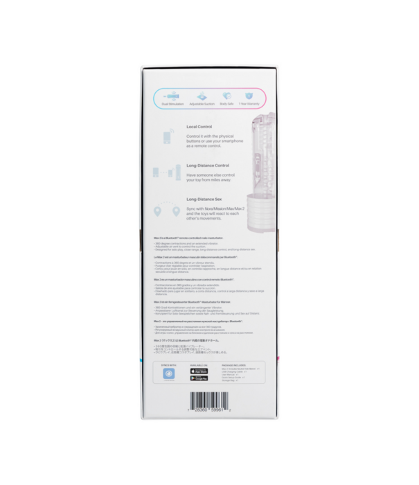 Lovense Max 2 - Bluetooth App-gestuurde Mannenmasturbator - Wit