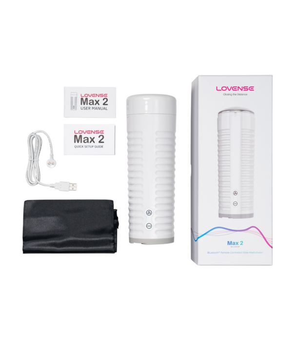 Lovense Max 2 - Bluetooth App-gestuurde Mannenmasturbator - Wit