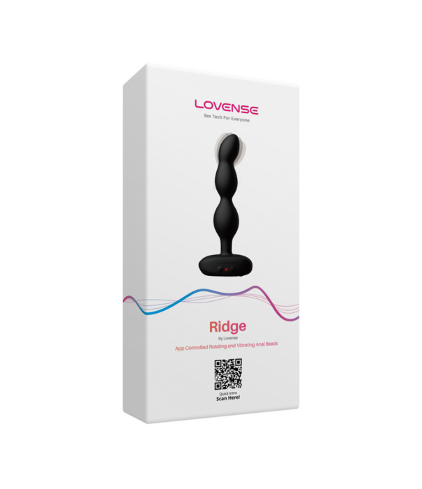 Lovense Ridge - App-bestuurde Vibrerende en Draaiende Anale Parels - Zwart
