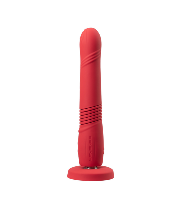 Lovense Gravity - App-gestuurde Automatische Duw- en Vibrerende Dildo - Rood