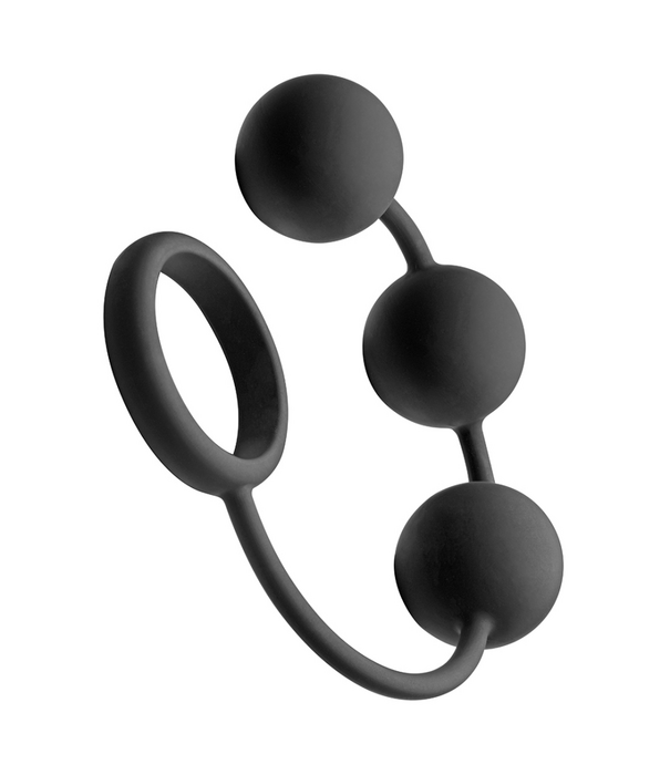 Siliconen Cockring met 3 Gewogen Ballen