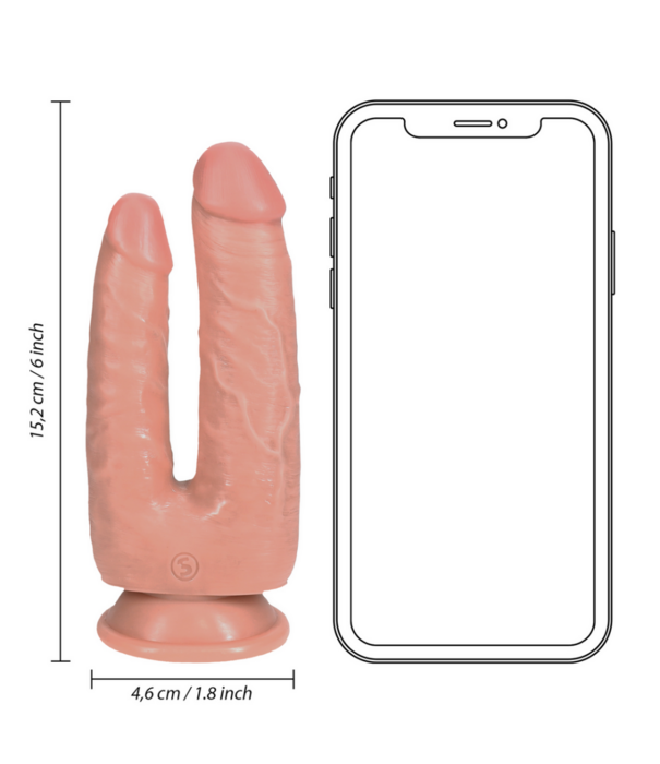 RealRock by Shots Double Trouble Dildo 5/6 - 12,7/15,2 cm - Flesh