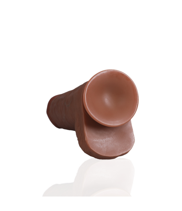 RealRock by Shots Extra Dikke Recht met Ballen 10 / 25,4 cm - Tan