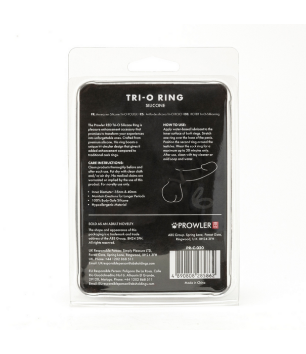 Prowler Red Tri-O Siliconen Ring - Zwart