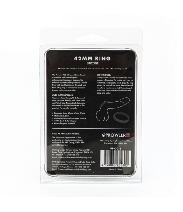 Prowler Red Silicone 42mm Ring - Zwart