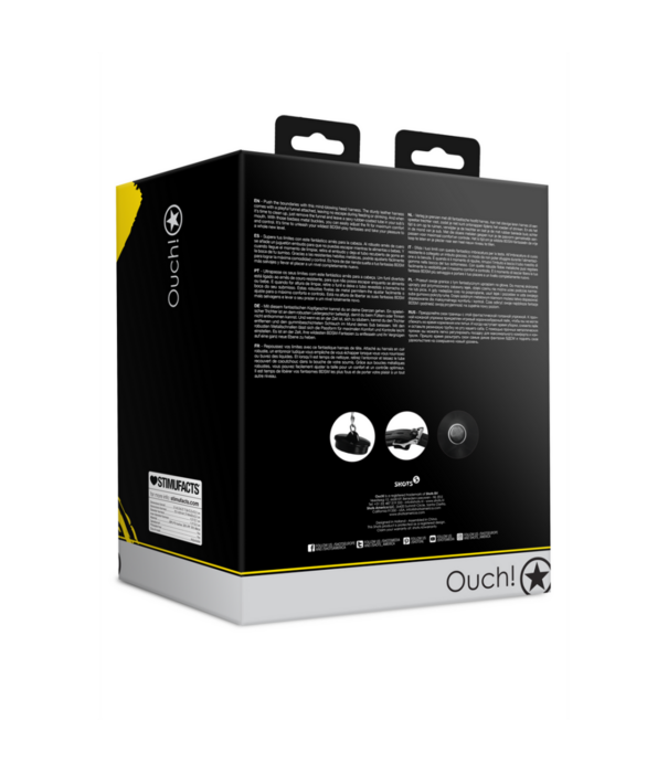 Ouch! by Shots Open Mouth Gag Hoofdband met Trechter - Zwart