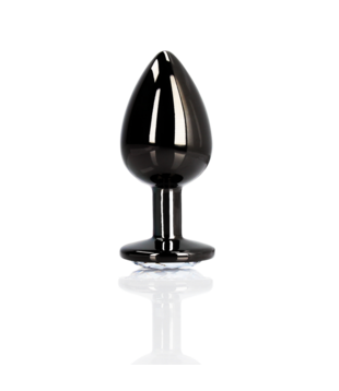 Ronde Gem Butt Plug - Klein - Gunmetal/Diamant