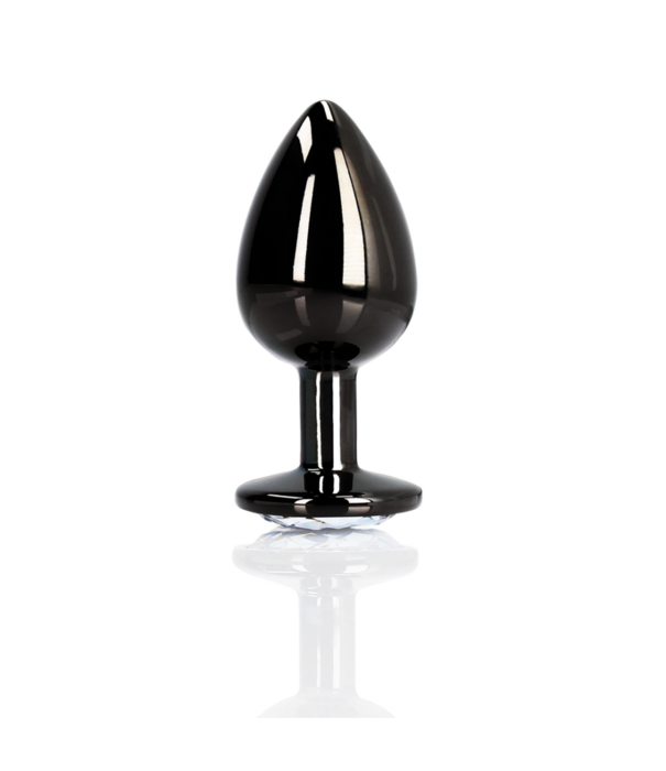 Ouch! by Shots Ronde Gem Butt Plug - Klein - Gunmetal/Diamant