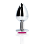 Hartje Gem Buttplug - Klein - Zilver/Rubelliet Roze