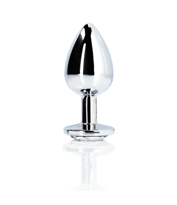 Ouch! by Shots Ronde Edelsteen Anale Plug - Klein - Zilver/Diamant