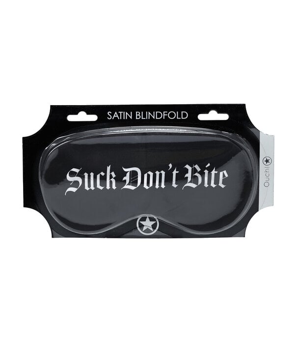 Ouch! by Shots Suck Don't Bite - Gedrukte Satijnen Masker - Zwart