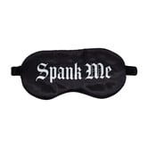 Spank Me - Gedrukte Satijnen Masker - Zwart