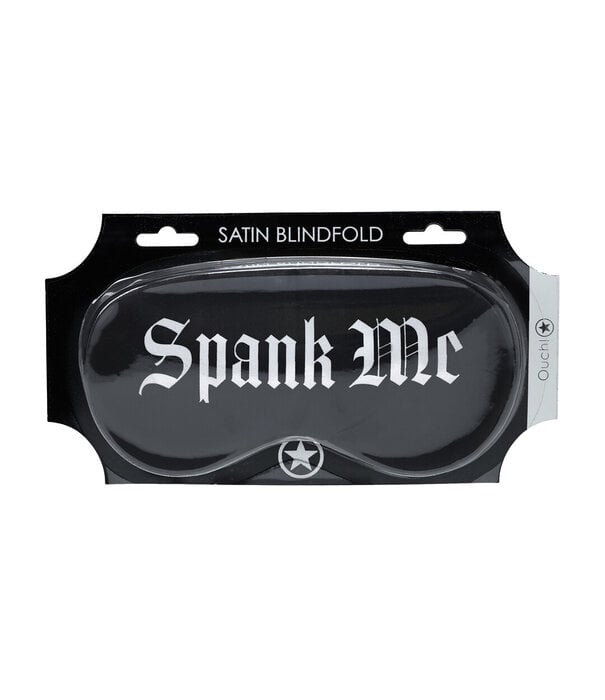 Ouch! by Shots Spank Me - Gedrukte Satijnen Masker - Zwart