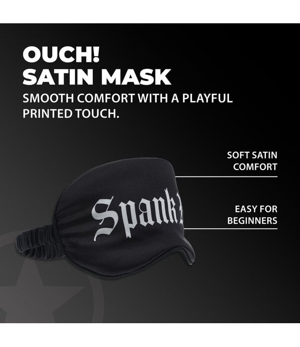 Ouch! by Shots Spank Me - Gedrukte Satijnen Masker - Zwart