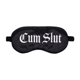 Cum Slut - Gedrukt Satijnen Masker - Zwart