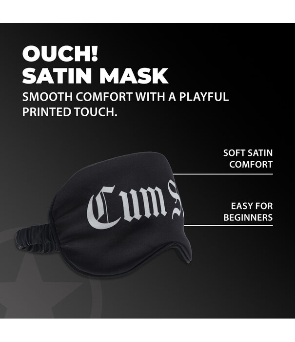 Ouch! by Shots Cum Slut - Gedrukt Satijnen Masker - Zwart