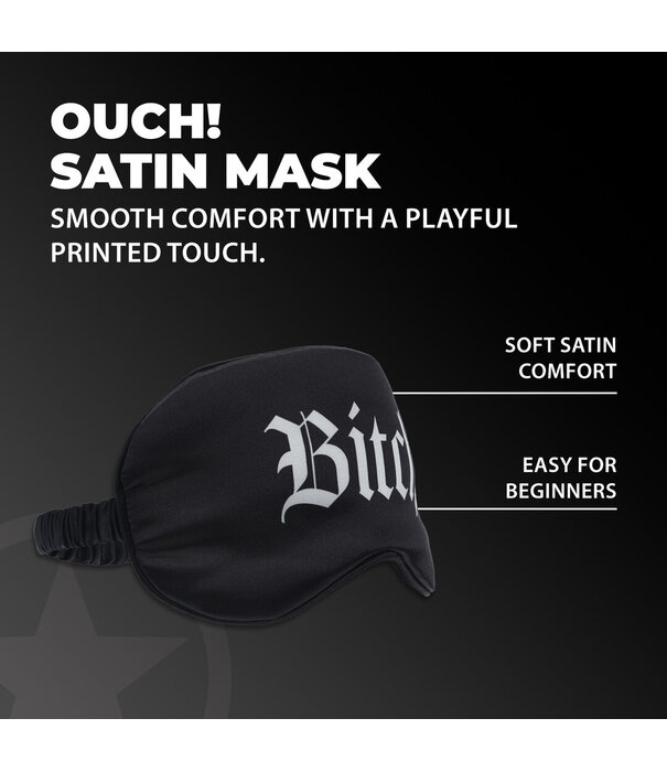 Ouch! by Shots Bitch - Gedrukte Satijnen Masker - Zwart